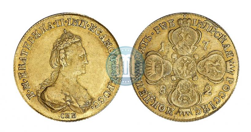 Фото 5 рублей 1782 года СПБ 
