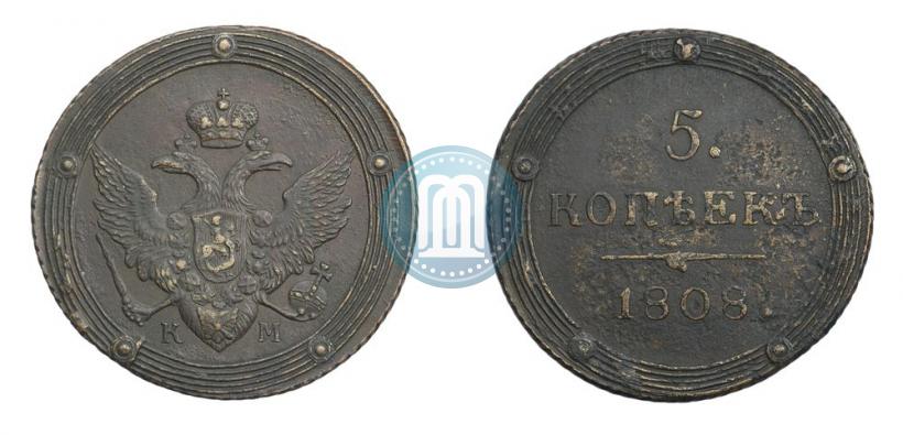 Picture 5 kopecks 1808 year КМ 