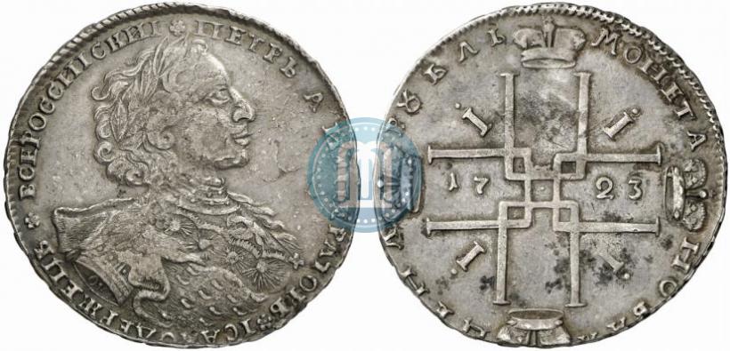 Фото 1 рубль 1723 года OK "Портрет в горностаевой мантии"