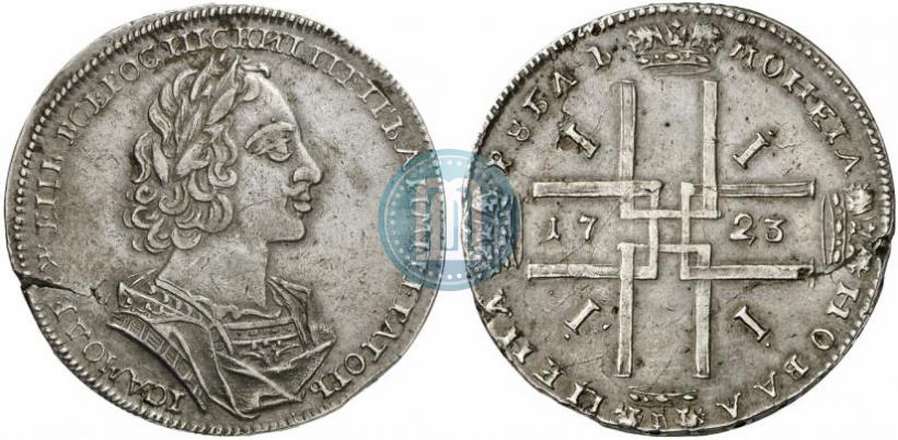 Фото 1 рубль 1723 года  "Портрет в античных доспехах"