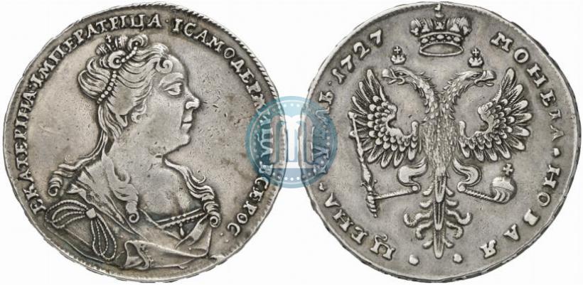 Picture 1 rouble 1727 year  "Moscow type, portrait turned to the right"