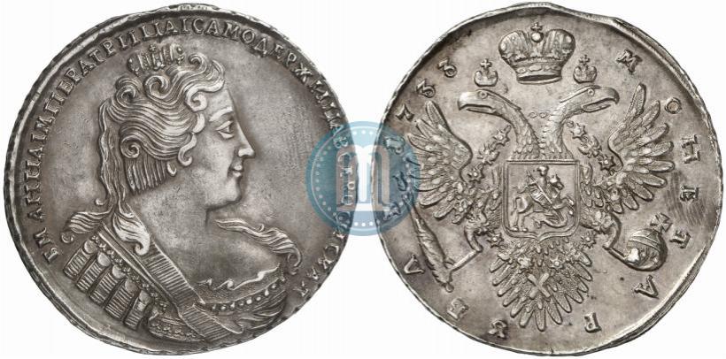 Фото 1 рубль 1733 года  