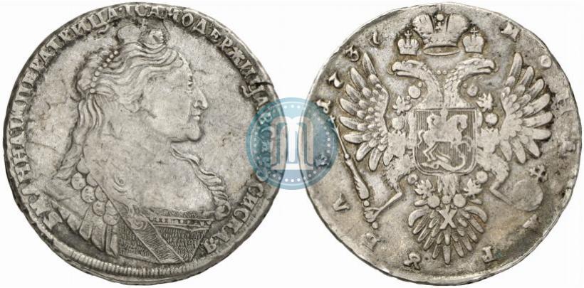 Фото 1 рубль 1737 года  "Тип 1735 года"