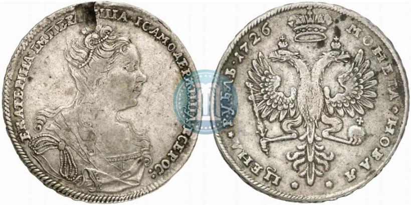 Picture 1 rouble 1726 year  "Moscow type, portrait turned to the right"
