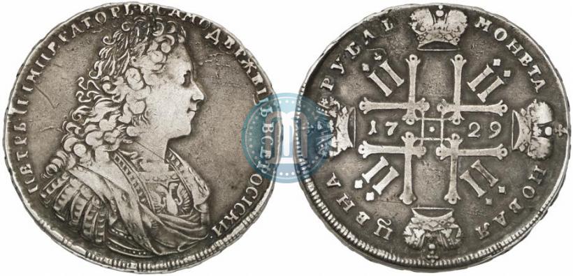 Фото 1 рубль 1729 года  "Тип 1728"