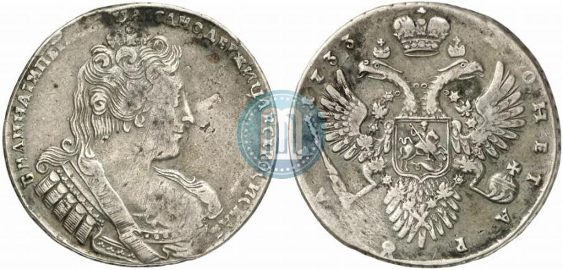 Фото 1 рубль 1733 года  