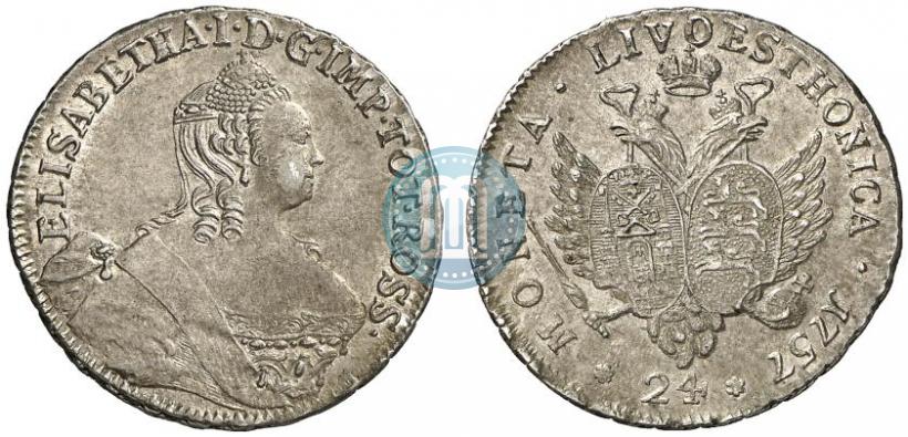 Picture 24 kopecks 1757 year  "For Livonia"