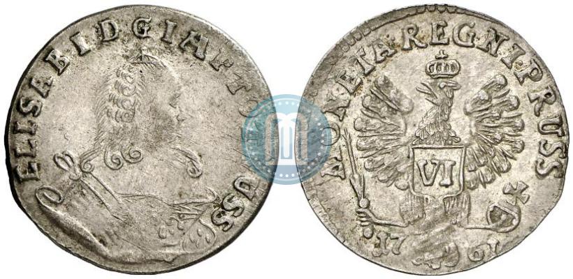 Picture 6 groszy 1761 year  