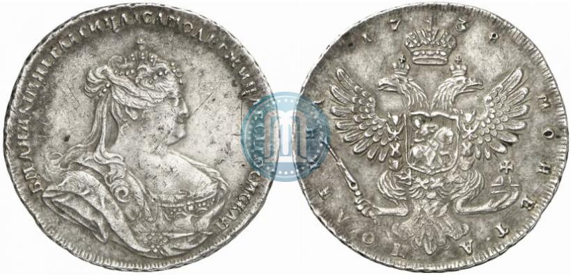 Фото Полтина 1738 года  "Петербургский тип"