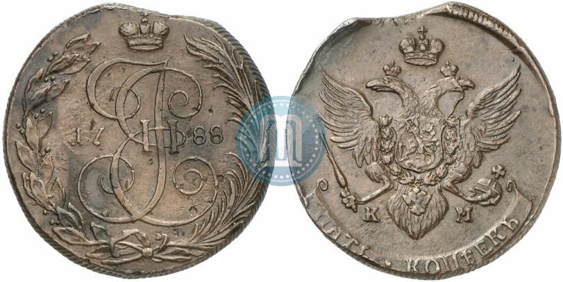 Фото 5 копеек 1788 года КМ 