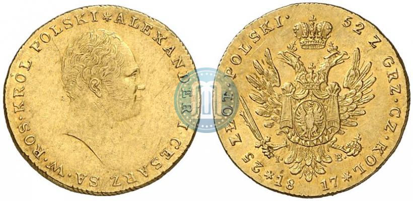 Фото 25 злотых 1817 года IB 