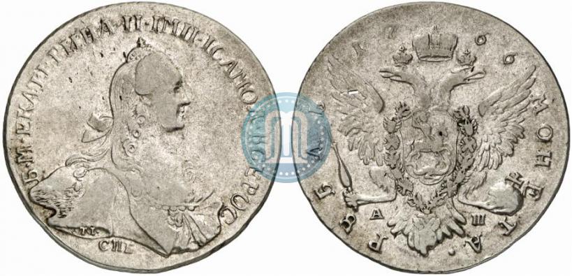 Picture 1 rouble 1766 year СПБ-АШ-Т.I. 