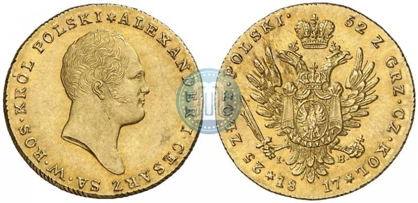 Фото 25 злотых 1817 года IB 