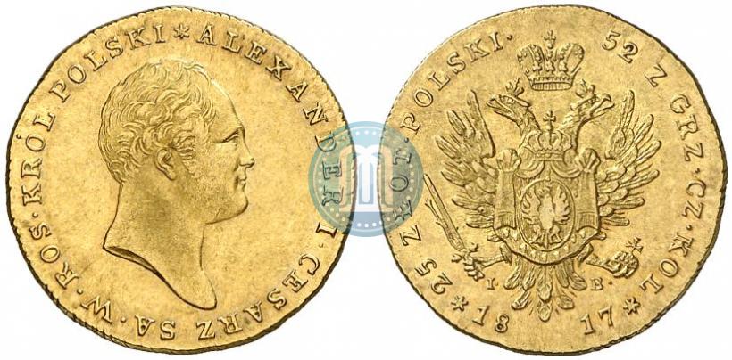 Фото 25 злотых 1817 года IB 