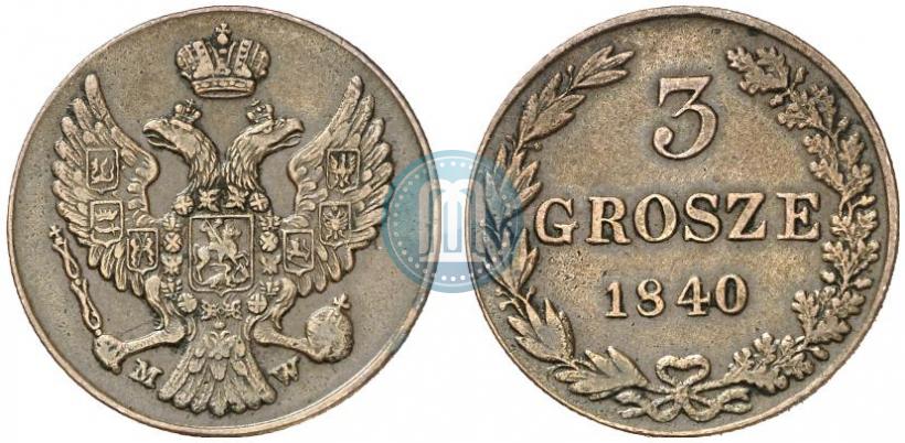Picture 3 grosze 1840 year MW 