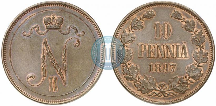 Picture 10 pennia 1897 year  