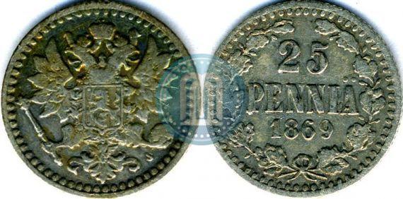 Picture 25 pennia 1869 year S 
