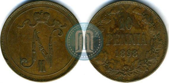 Picture 10 pennia 1898 year  