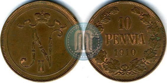 Picture 10 pennia 1910 year  