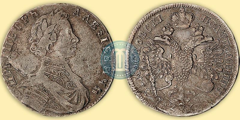 Фото Полуполтинник 1713 года G "Портрет работы С. Гуэна"