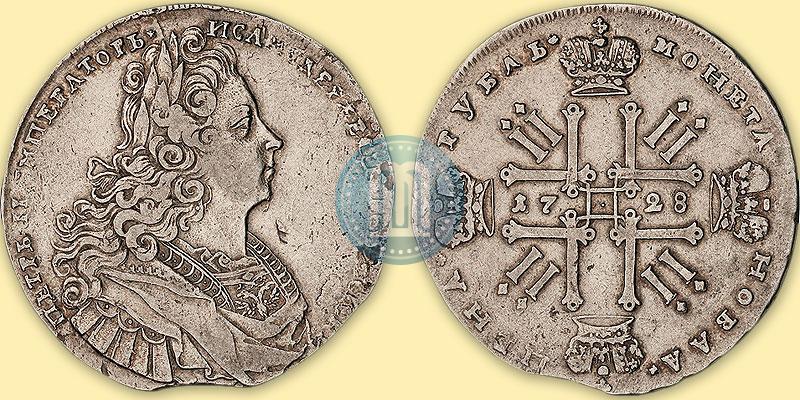 Фото 1 рубль 1728 года  "Тип 1727"