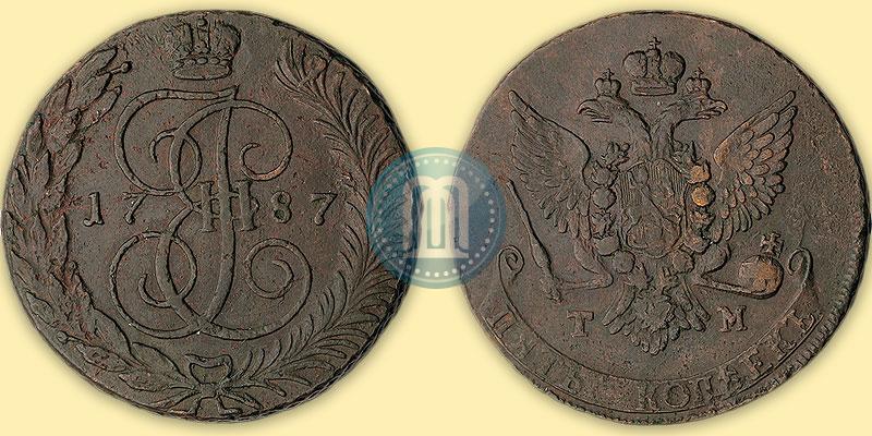 Picture 5 kopecks 1787 year ТМ 