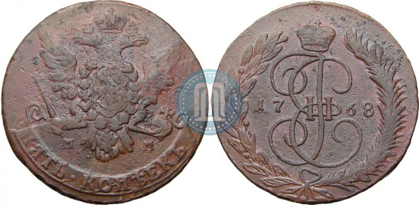 Picture 5 kopecks 1768 year ММ 