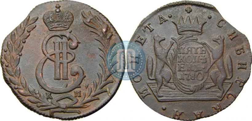 Picture 5 kopecks 1780 year КМ 