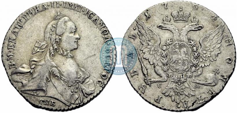 Фото 1 рубль 1764 года СПБ-СА 