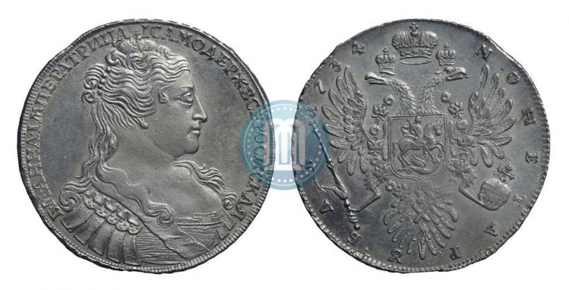 Фото 1 рубль 1734 года  "Тип 1734 года"