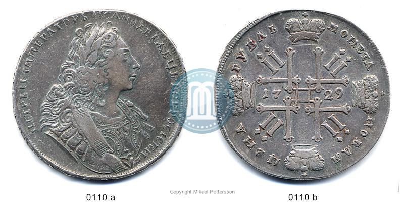 Фото 1 рубль 1729 года  "Тип 1729"