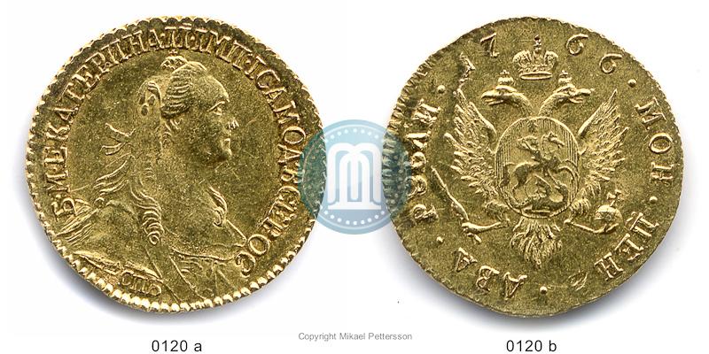 Фото 2 рубля 1766 года СПБ 