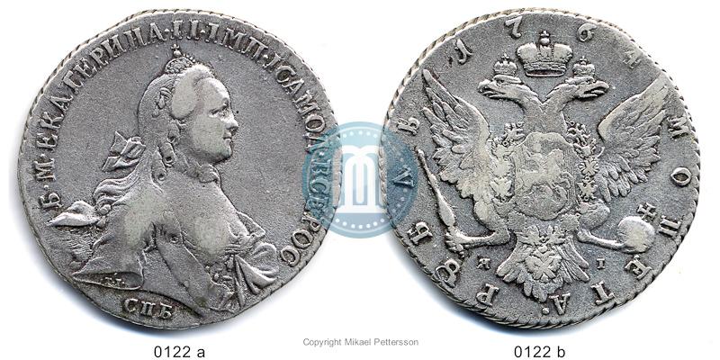 Фото 1 рубль 1764 года СПБ-ЯI 