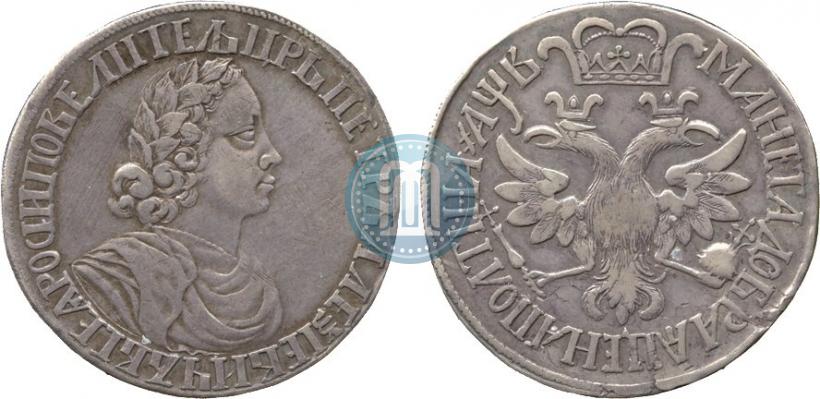 Picture Poltina 1702 year  "Without ribbons near the wreath"