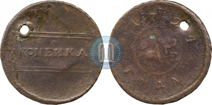 Picture 1 kopeck 1724 year  