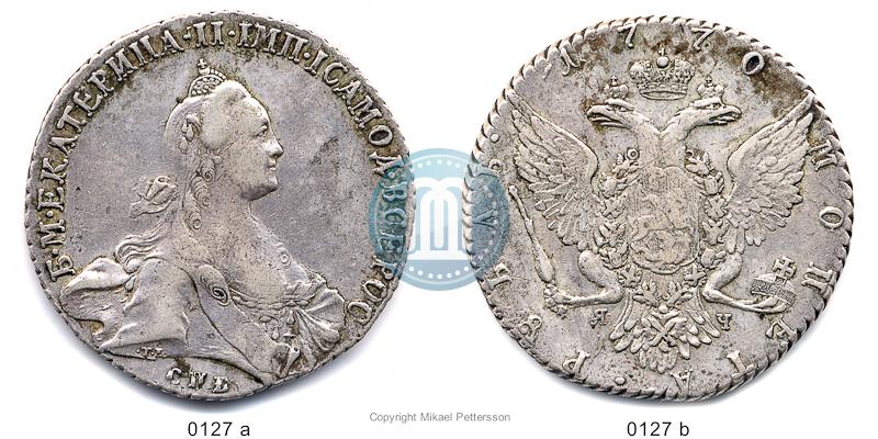Фото 1 рубль 1770 года СПБ-ЯЧ 