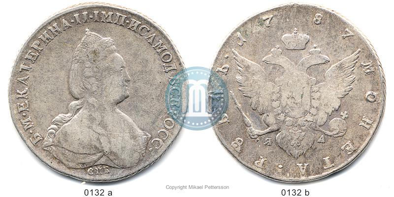 Picture 1 rouble 1787 year СПБ-ЯА 