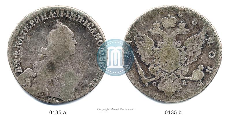 Фото Полтина 1765 года СПБ-СА 