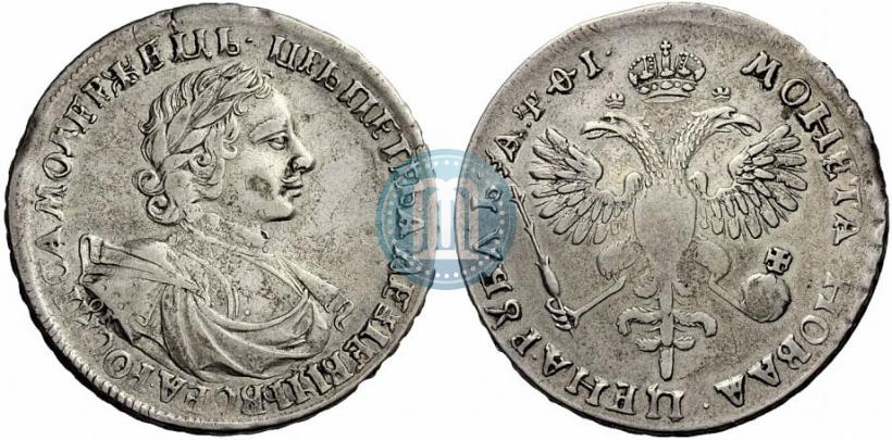 Фото 1 рубль 1719 года OK-L "Портрет в латах"