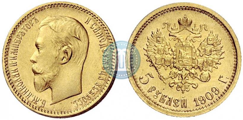 Picture 5 roubles 1909 year (ЭБ) 