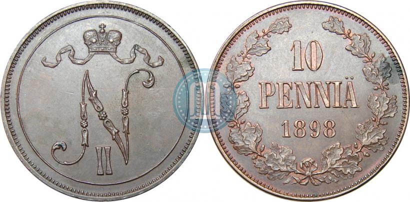 Фото 10 пенни 1898 года  