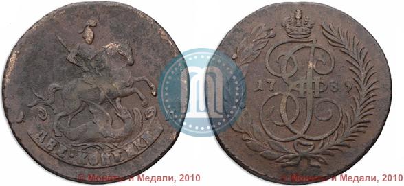 Picture 2 kopecks 1789 year АМ 