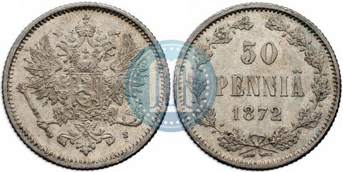 Фото 50 пенни 1872 года S 