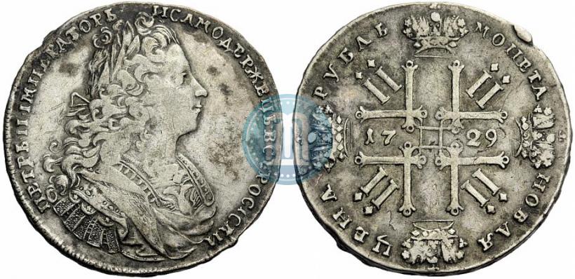 Picture 1 rouble 1729 year  "Type of 1727"