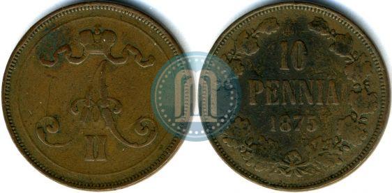 Фото 10 пенни 1875 года  