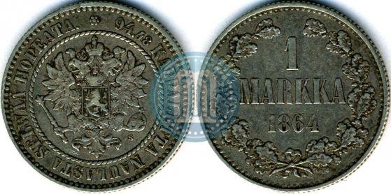 Picture 1 markka 1864 year S 