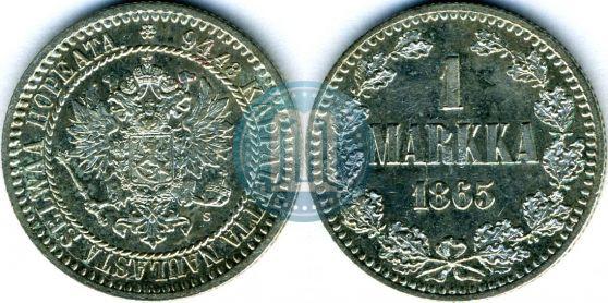 Picture 1 markka 1865 year S 