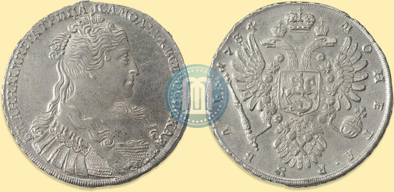 Фото 1 рубль 1734 года  "Тип 1734 года"