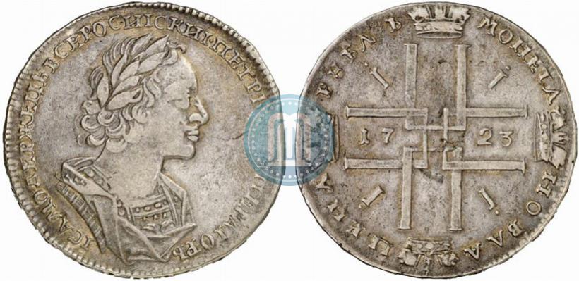 Фото 1 рубль 1723 года  "Портрет в античных доспехах"