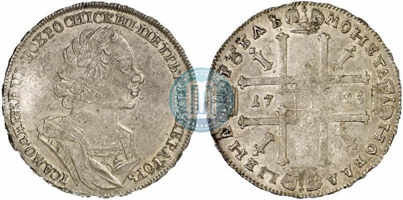 Фото 1 рубль 1725 года  "Портрет в античных доспехах"